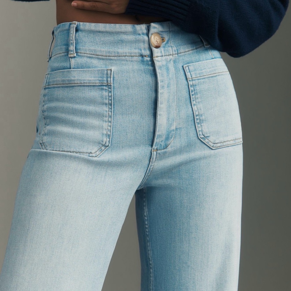Anthropologie The Colette Full-Length Wide-Leg Jeans by Maeve Light wash denim